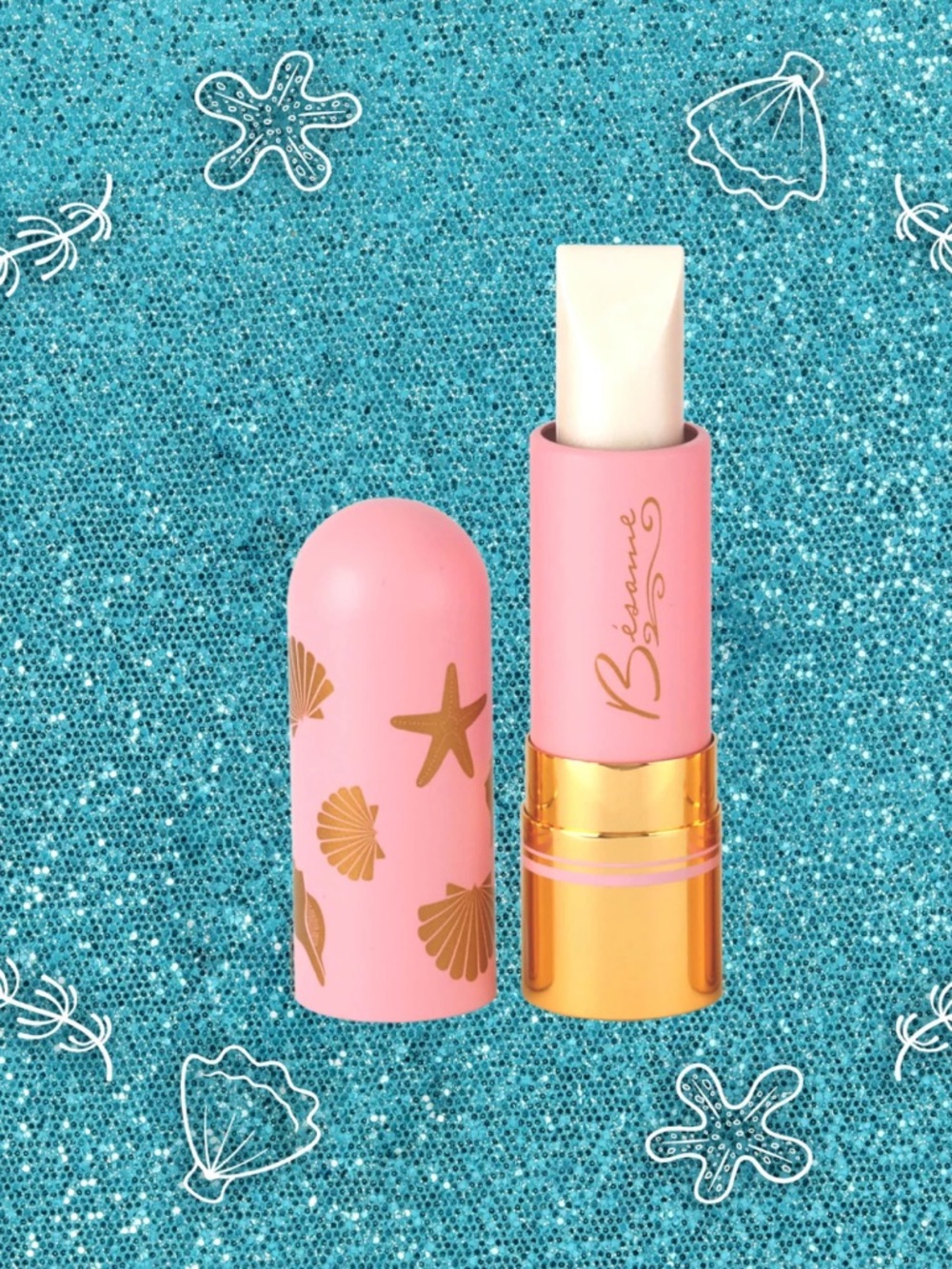 Mermaid Lagoon Mermaid Kiss Lipstick - Aqua Teal & Gold Accents
